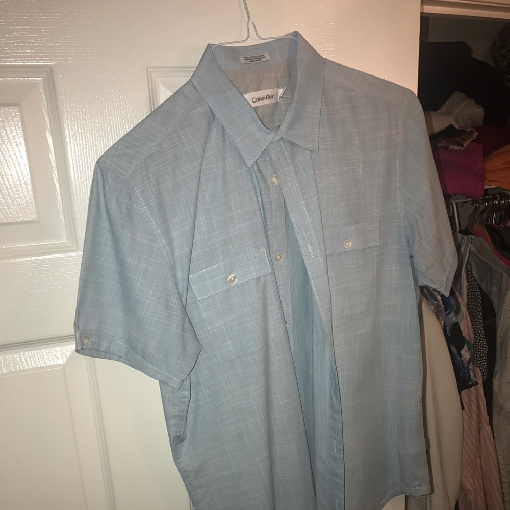 Blue CK button down